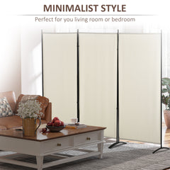 HOMCOM 6' 3 Panel Room Divider, Indoor Privacy Screen for Home, Beige