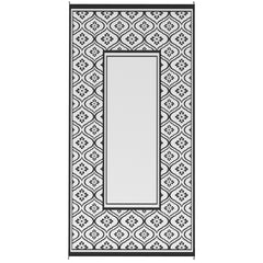 Outsunny Reversible Outdoor Rug, Waterproof Plastic Straw with Carry Bag, 9' x 18', Black & White Gourd Border