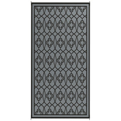 Outsunny Reversible Outdoor Rug, Waterproof Plastic Straw with Carry Bag, 9' x 18', Black & Gray Lantern