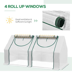 Outsunny 6' x 3' x 3' Portable Greenhouse, Garden Hot House with Two PE/PVC Covers and 2 Roll Up Windows, Clear