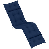 Outsunny Outdoor Chaise Lounge Cushion, Tufted Thick Patio Lounge Chair Cushion with Ties, 74.8 in. x 22 in. x 4 in., Navy Blue