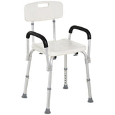 HOMCOM Shower Chair, Mobility Medical Grade Bath Chair, Adjustable Shower Bench with Removable Armrests for Seniors, Handicap, Disabled