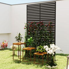 Outsunny Decorative Privacy Fence Screen, Metal Outdoor Privacy Screen Climbing Plant Trellis with Stand, 78" H x 48" W, Black