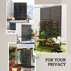 Outsunny Decorative Privacy Fence Screen, Metal Outdoor Privacy Screen Climbing Plant Trellis with Stand, 78" H x 48" W, Black