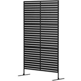 Outsunny Decorative Privacy Fence Screen, Metal Outdoor Privacy Screen Climbing Plant Trellis with Stand, 78" H x 48" W, Black