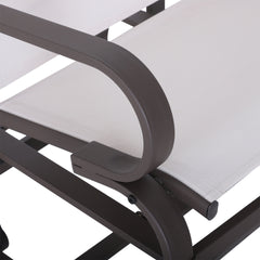 Outsunny Gliding Lounger Chair, Single Rocker with Lightweight Metal & Mesh Construction, White