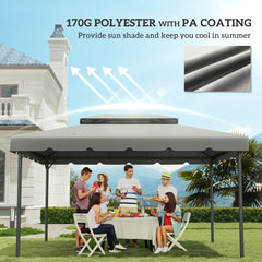 Outsunny Model 84C-101 or 84C-144 13' x 10' Gazebo Replacement Canopy, Gazebo Top with Double Vented Roof (TOP ONLY), Gray
