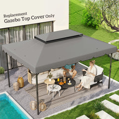 Outsunny Model 84C-101 or 84C-144 13' x 10' Gazebo Replacement Canopy, Gazebo Top with Double Vented Roof (TOP ONLY), Gray