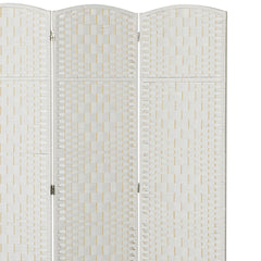 HOMCOM Room Divider, 3 Panel Folding Privacy Screen, 6FT Tall Portable Weave Partition Wall Divider for Bedroom, White