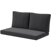Outsunny 2 Seat Patio Furniture Cushions, Thick Outdoor Loveseat Cushion Set with Removable Cover, 46x26x5 in, Black