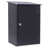 Outsunny Small Metal Garden Shed, 3.3' x 3.4', Galvanized Steel, Lockable Tool Shed for Patio, Backyard, Lawn, Dark Gray