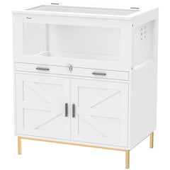 PawHut Hamster Cage with Storage Cabinet, Small Animal Cage with Pull Out Drawer and Acrylic Panels, 30" x 19.5" x 36"