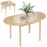 HOMCOM 55" Wood Kitchen Table, Drop Leaf Tables for Small Spaces, Natural