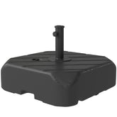 Outsunny Patio Umbrella Base with Wheels, Telescopic Handle, 158 lb Sand or 99 lb Water Filled Umbrella Stand, Black