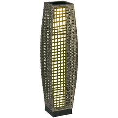 Outsunny Solar Floor Lamp, Outdoor Garden Lantern Pathway Light & Decorative Driveway Lighting with Auto On/Off LED Lights for Porch, Yard, Lawn, Courtyard, Deck, Gray