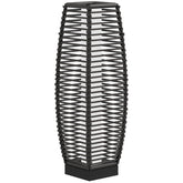 Outsunny Solar Floor Lamp, Outdoor Rattan Garden Lantern Pathway Light & Decorative Driveway Lighting with Auto LED Lights, Gray