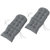 Outsunny Adirondack Chair Cushions Set of 2, Tufted High Back Patio Non-Slip Cushions for Adirondack Chairs, Gray