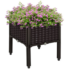 Outsunny 1 Piece Raised Garden Bed with Legs, Planter Box Raised Bed to Grow Flowers, Herbs & Vegetables, Brown