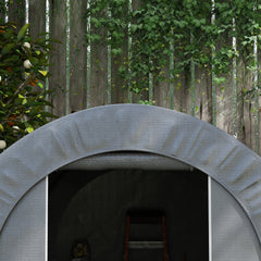 Outsunny Galvanized Metal 6' x 8' Outdoor Storage Tent, Heavy Duty and Waterproof Portable Shed, for Bike, Motorcycle, Tools