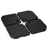 Outsunny 4PCs 175lb Cantilever Patio Umbrella Base Weights, HDPE Water and Sand Filled Umbrella Weights, Black
