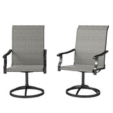 Outsunny Patio Swivel Chairs Set of 2, High Back Patio Dining Chairs with All-Weather Mesh for Backyard, Lawn, Garden, Gray