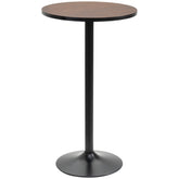 HOMCOM 41" H Bar Height Round Bar Table, Rustic Industrial Pub Table, Elm Wood Top Bistro Table with Metal Base