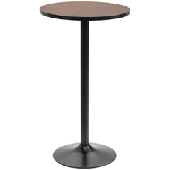 HOMCOM 41" H Bar Height Round Bar Table, Rustic Industrial Pub Table, Elm Wood Top Bistro Table with Metal Base