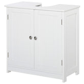 kleankin Bathroom Vanities, Bathroom Sink Cabinets with U-Shape Cut-Out and Adjustable Internal Shelf, White