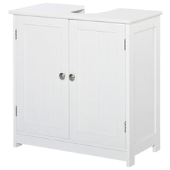 kleankin Bathroom Vanities, Bathroom Sink Cabinets with U-Shape Cut-Out and Adjustable Internal Shelf, White