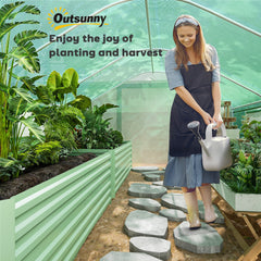 Outsunny 13' x 10' x 6.5' Tunnel Greenhouse Hoop House with Upgraded Galvanized Steel Frame and Large Windows, Green