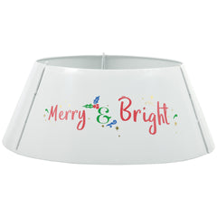 HOMCOM Christmas Tree Collar, Steel Tree Ring Skirt, Home Xmas Decoration for Christmas Tree, 26" x 26" x 11", Cream White