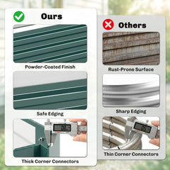 Outsunny 95" x 36" x 12" Galvanized Raised Garden Bed, Easy DIY and Cleaning for Growing Flowers, Herbs, Succulents, Green