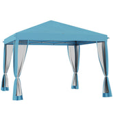 Outsunny 10 x 10 Pop Up Canopy Tent, Outdoor Patio Gazebo with Netting, Carry Bag Included