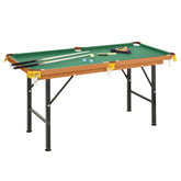 Soozier 55'' Portable Folding Billiards Table Game Pool Table for Whole Family Number Use With Cues, Ball, Rack, Green
