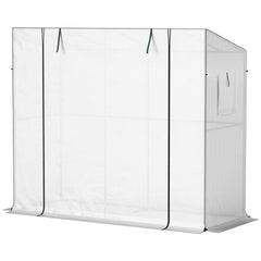 Outsunny Walk-in Portable Greenhouse Small Greenhouse for Outdoors with UV-resistant PE Cover, 6.6' x 2.5' x 5.6' White