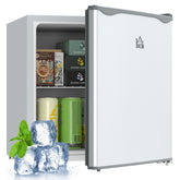 HOMCOM 1.1 Cu.Ft Countertop Mini Freezer, Compact Upright Freezer with Removable Shelves, Gray