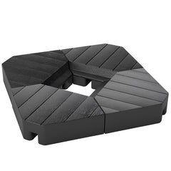 Outsunny Offset Umbrella Base Outdoor Umbrella Weights, 132 lb. Capacity Water or 176 lb. Capacity Sand, Black