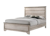 1pc Contemporary Cottage Queen Distressed Brown Panel Bed Charming Coastal Look Charming Rustic