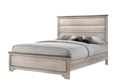 1pc Contemporary Cottage Queen Distressed Brown Panel Bed Charming Coastal Look Charming Rustic