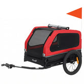 PawHut Dog Bike Trailer for Small & Medium Dogs, Universal Bicycle Coupler, Flip-Down Ramp Tailgate, Red