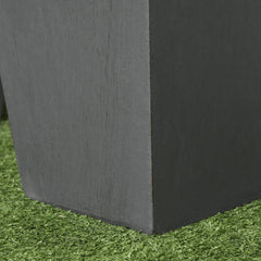 Outsunny 2-Pack Outdoor Planter Set, Flower Pots with Drainage Holes, Durable & Stackable Plant Pot, 22in & 18in, for Porch, Entryway, Patio, Yard, Garden, Gray