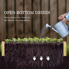 Outsunny Wood Planter Box with Trellis for Climbing Plants, Raised Garden Bed for Outdoor Flowers Herbs, 91"x24"x43", Natural
