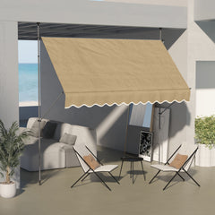 Outsunny 10' x 4' Manual Retractable Awning, Non-Screw Patio Awning, UV Resistant, for Window or Door, Beige