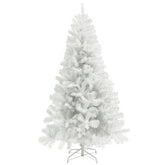 HOMCOM 7.5ft Unlit Artificial White Christmas Tree, Holiday Decor with 1346 Branch Tips, Auto Open and Steel Base