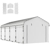 Outsunny Carport Replacement Sidewall Panel for 10' x 15' Carports, UPF50+ Waterproof Replacement Side Wall Cover, White
