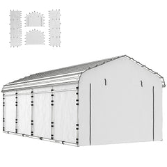 Outsunny Carport Replacement Sidewall Panel for 10' x 15' Carports, UPF50+ Waterproof Replacement Side Wall Cover, White