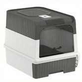 PawHut Cat Litter Box Hooded Cat Litter Tray with Drawer Pan Front Entry & Top Exit Easy Cleaning Gray