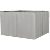 Outsunny 9.84' x 9.84' Gazebo Sidewall Set with Hooks/C-Rings, Gray