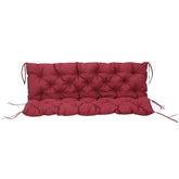 Outsunny 59" x 38" Tufted Bench Cushion for Outdoor Furniture, 3-Seater Replacement for Swing Chair, Patio Sofa/Couch, Wine Red