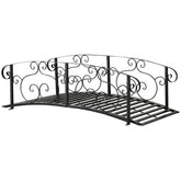 Outsunny 6' Metal Arch Backyard Garden Bridge, Safety Siderails, Arc Footbridge for Backyard Creek, Stream, Pond